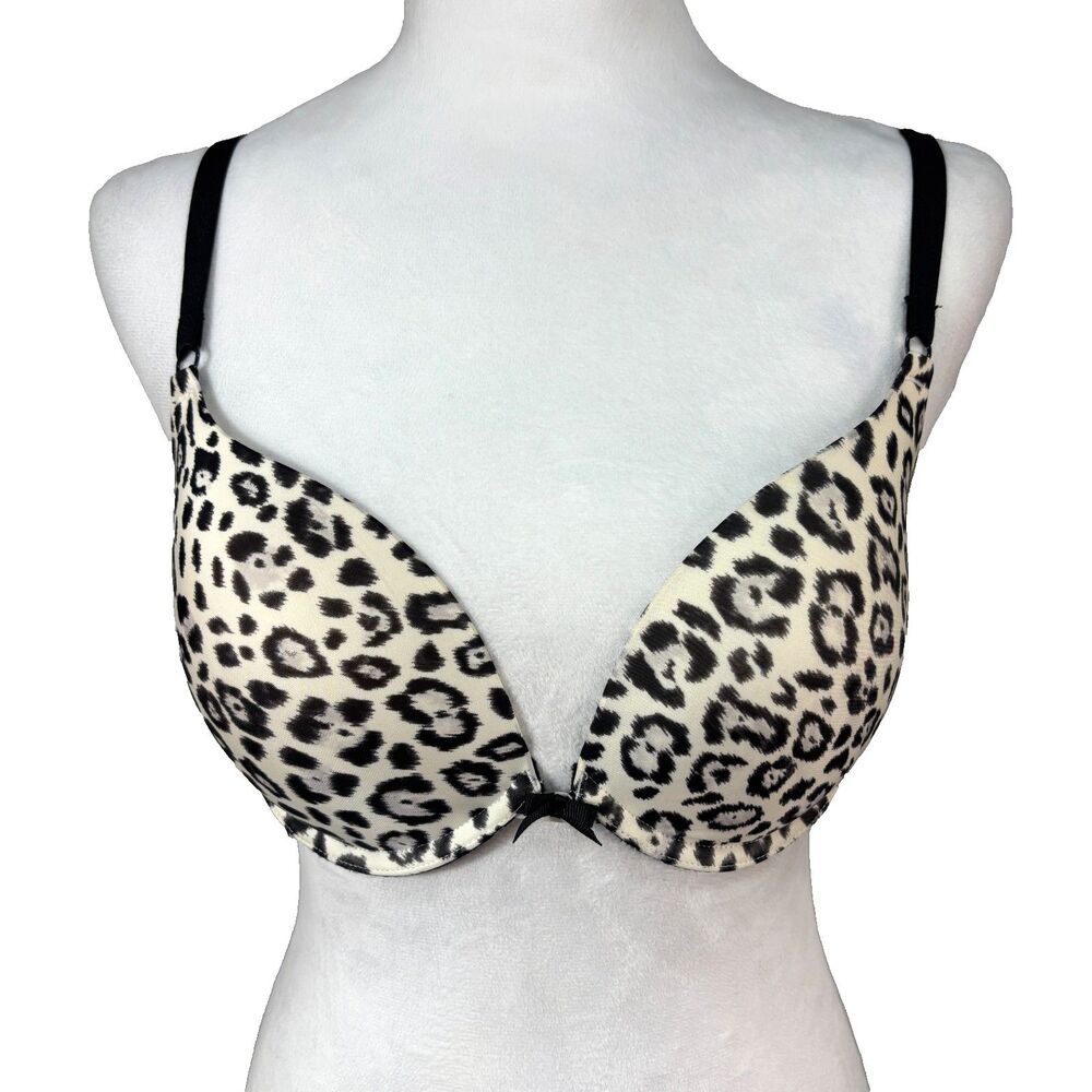 Victoria's Secret Push Up Bra Size 36C‎ Leopard Cheetah